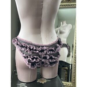 Vintage Victoria's Secret Sexy Little Things Panties Ruffle Bloomer Pink Black